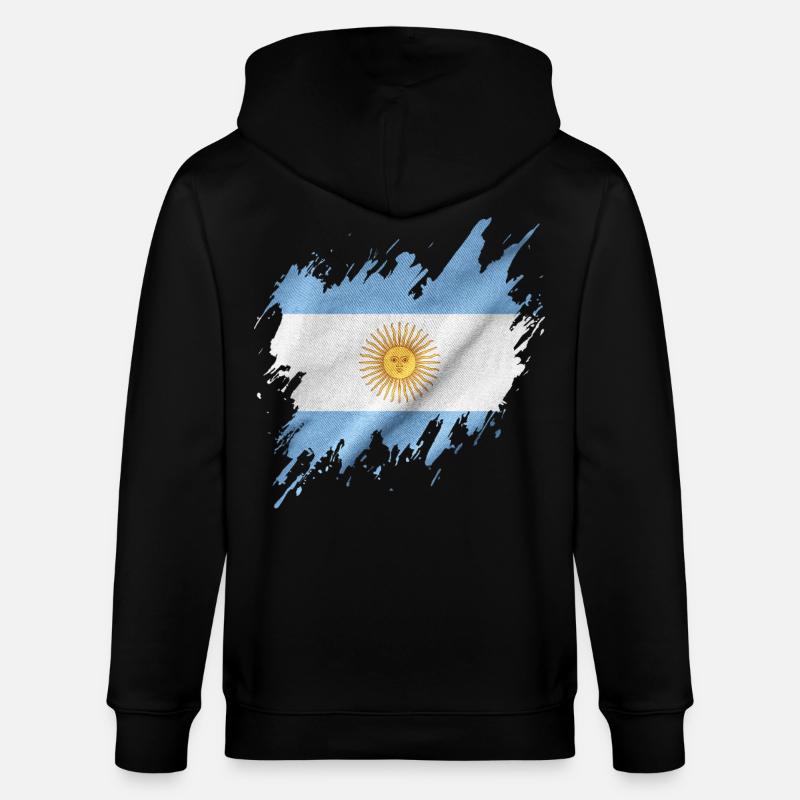 Drapeau de l’Argentine, style déchiré - Veste à capuche bio CULTIVATOR Stanley/Stella Unisexe - noir