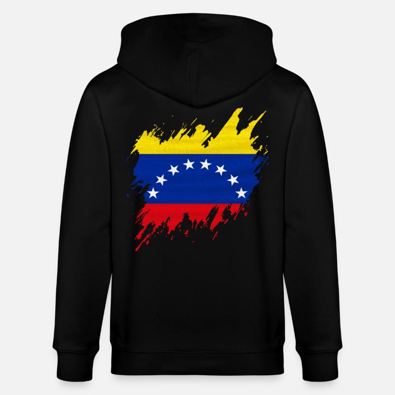 Drapeau du Venezuela, style déchiré - Veste à capuche bio CULTIVATOR Stanley/Stella Unisexe - noir