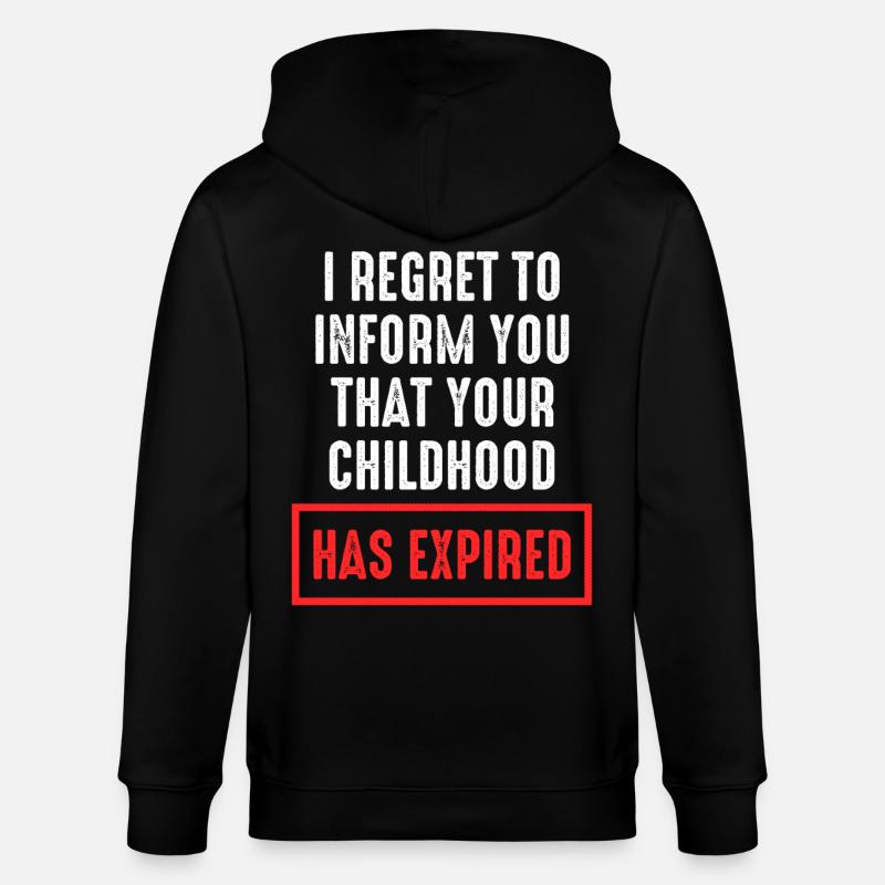 L’enfance a expiré en disant - Veste à capuche bio CULTIVATOR Stanley/Stella Unisexe - noir