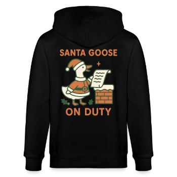 Père Noël Oie En Devoir Drôle Noël Design - Veste à capuche bio CULTIVATOR Stanley/Stella Unisexe - noir - Dos - Anna (173cm)