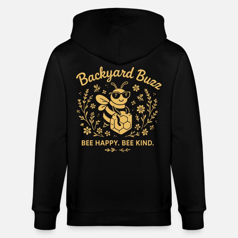 Backyard Buzz Bee Happy Bee Kind - Stanley/Stella Unisex Bio-Kapuzenjacke CULTIVATOR  - Schwarz