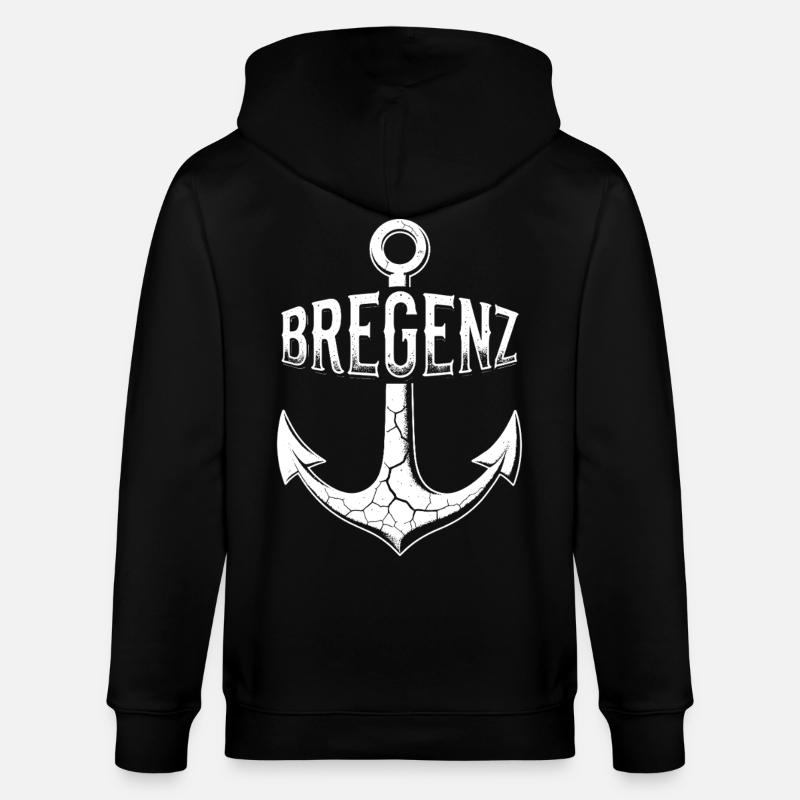 Anker Bregenz Bodensee Österreich - Stanley/Stella Unisex Bio-Kapuzenjacke CULTIVATOR  - Schwarz