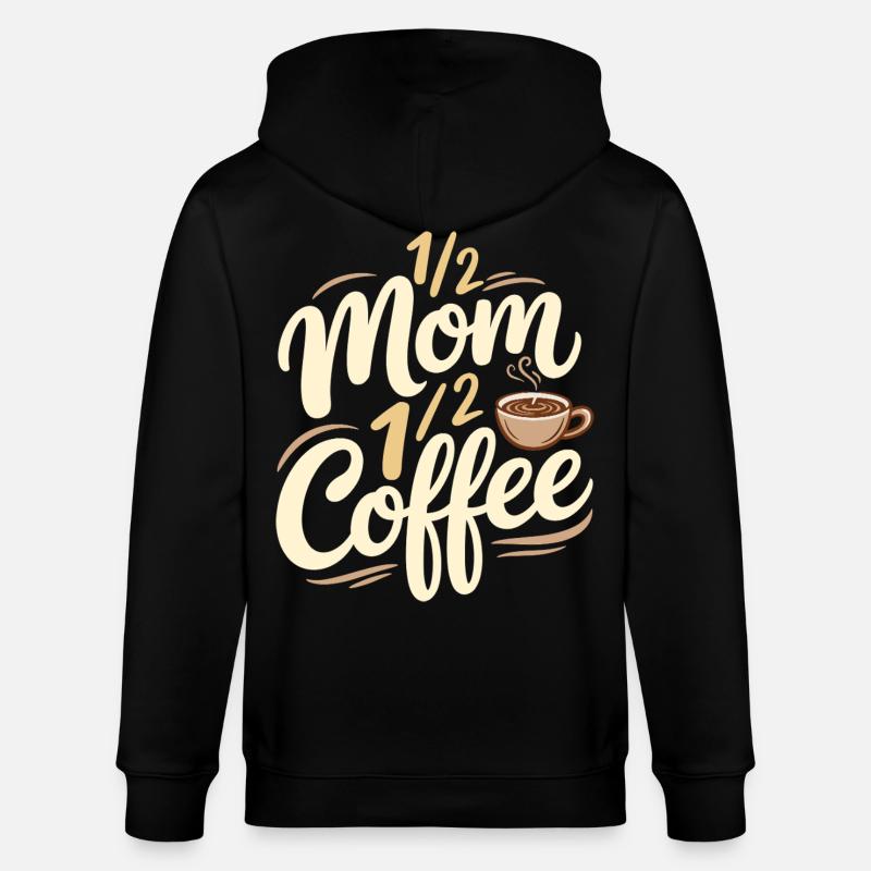 Mutter Koffein Halb Mama Halb Kaffee - Stanley/Stella Unisex Bio-Kapuzenjacke CULTIVATOR - Schwarz