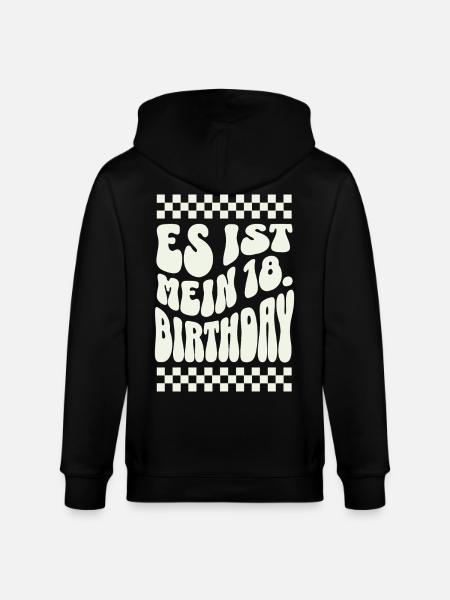 It's My 18th Birthday Retro Design - Stanley/Stella CULTIVATOR  Unisex Organic Hooded Jacket - black