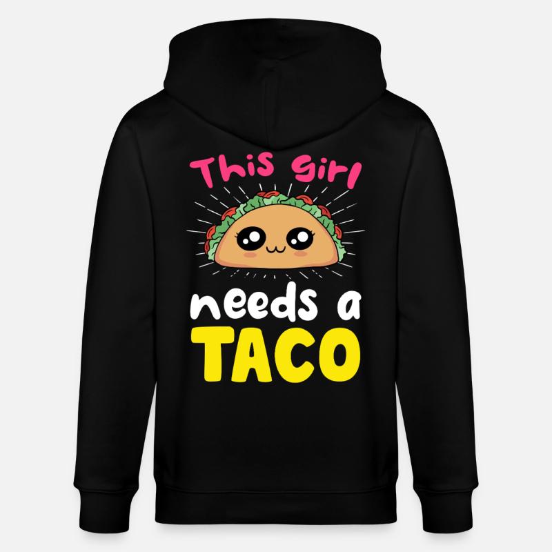 Dieses Mädchen braucht einen Taco - Stanley/Stella Unisex Bio-Kapuzenjacke CULTIVATOR  - Schwarz