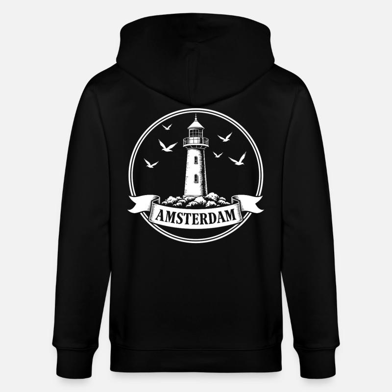 Leuchtturm Amsterdam Maritimes - Stanley/Stella Unisex Bio-Kapuzenjacke CULTIVATOR - Schwarz