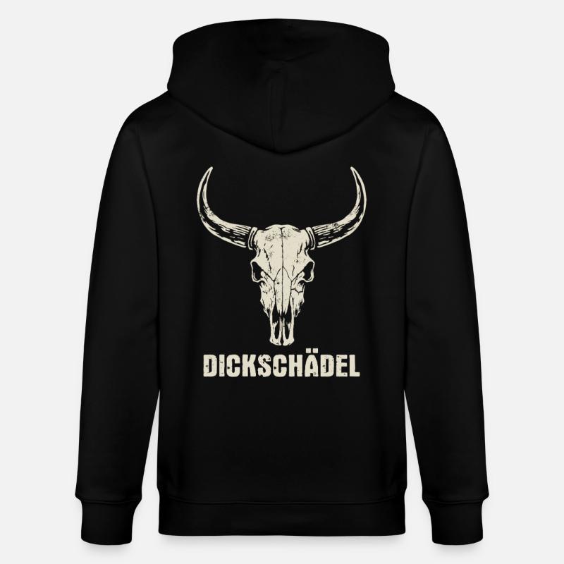 Stierkopf Schädel mit Hörnern - Dickschädel - Stanley/Stella Unisex Bio-Kapuzenjacke CULTIVATOR  - Schwarz