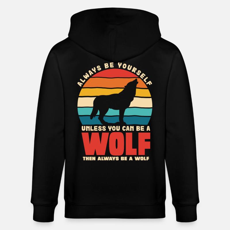 Wolfsruf: Sei Immer Du Selbst - Stanley/Stella Unisex Bio-Kapuzenjacke CULTIVATOR  - Schwarz