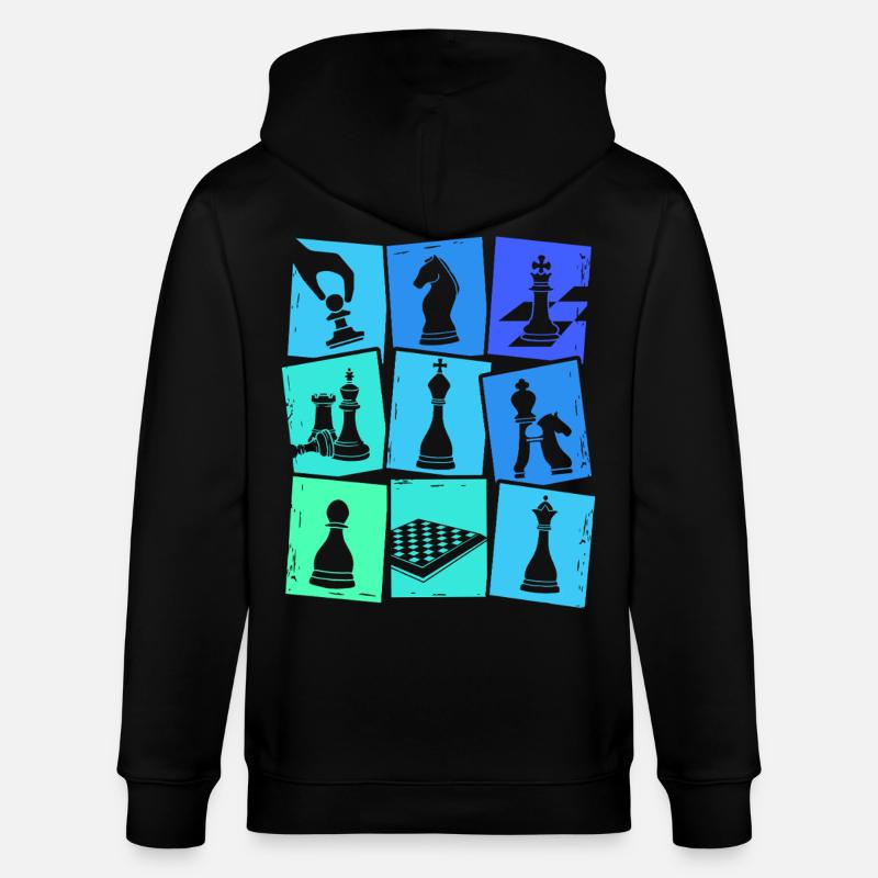 Échecs Joueurs d’échecs Enfants Garçons Hommes - Veste à capuche bio CULTIVATOR Stanley/Stella Unisexe - noir