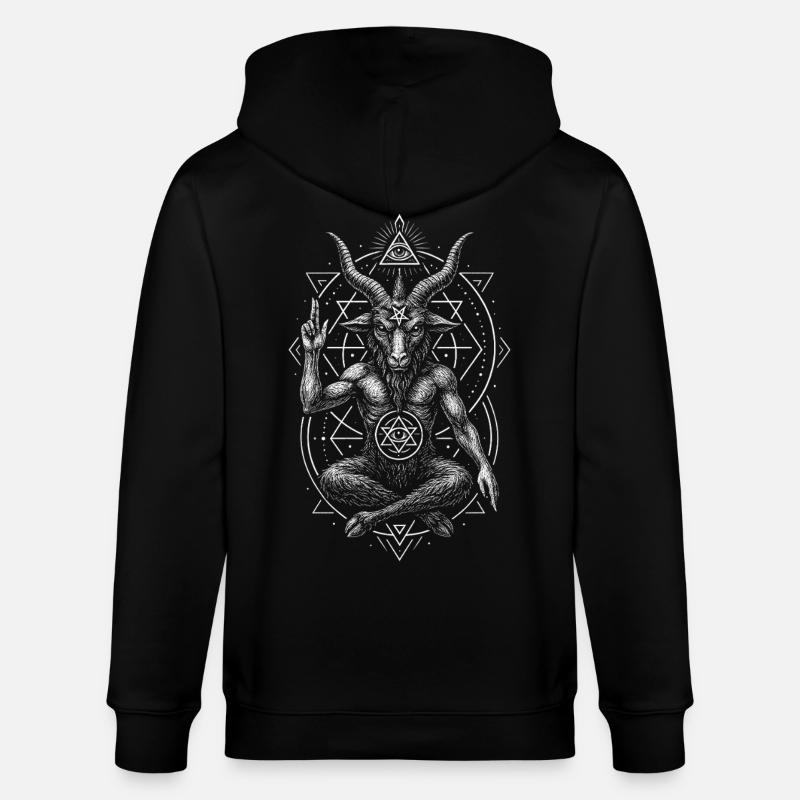Baphomet Satanismus Dämon mit Ziegenkopf - Stanley/Stella Unisex Bio-Kapuzenjacke CULTIVATOR  - Schwarz