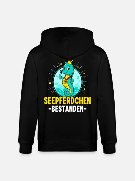 Seepferdchen Bestanden Schwimmkurs Kind - Stanley/Stella Unisex Bio-Kapuzenjacke CULTIVATOR - Schwarz