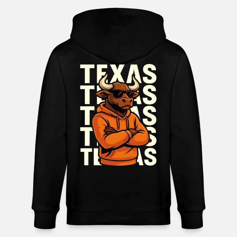 Taureau cool à la texane - Veste à capuche bio CULTIVATOR Stanley/Stella Unisexe - noir
