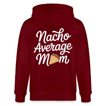 Nacho Maman Moyenne Drôle - Veste à capuche bio CULTIVATOR Stanley/Stella Unisexe - bordeaux - Dos - Anna (173cm)