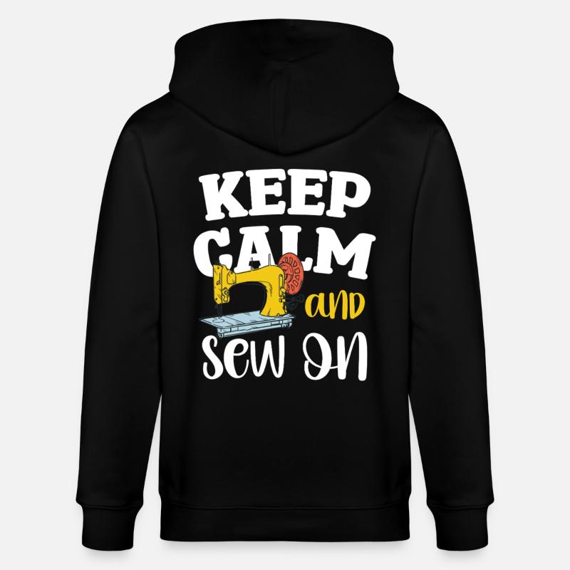Keep Calm and Sew On - Stanley/Stella Unisex Bio-Kapuzenjacke CULTIVATOR  - Schwarz