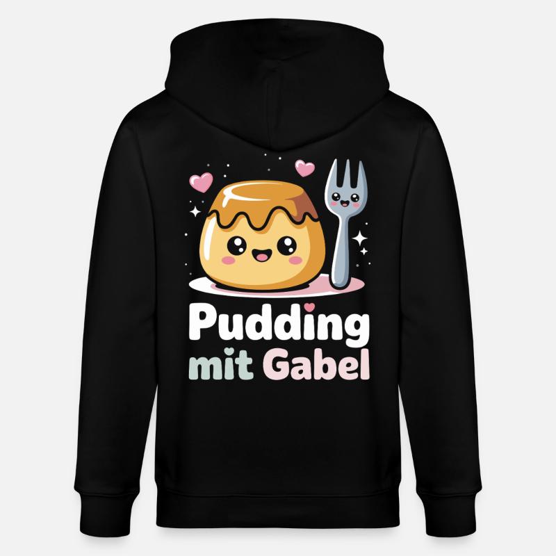 Pudding Mit Gabel - Stanley/Stella Unisex Bio-Kapuzenjacke CULTIVATOR  - Schwarz