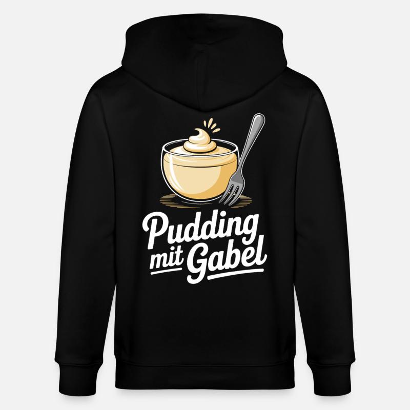 Pudding with fork - Stanley/Stella CULTIVATOR  Unisex Organic Hooded Jacket - black
