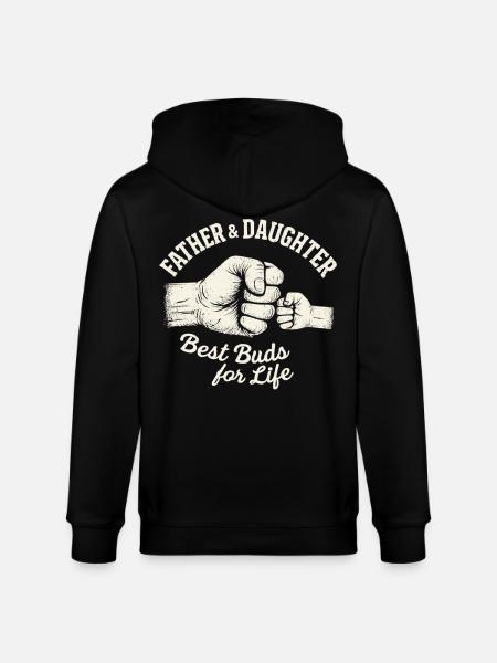 Far, datter, fistbump – bedste venner for evigt - Stanley/Stella økologisk unisex-hættejakke CULTIVATOR  - sort