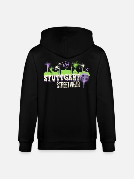 Stuttgart Skyline City Tyskland Graffiti Kunst - Stanley/Stella økologisk unisex-hættejakke CULTIVATOR  - sort
