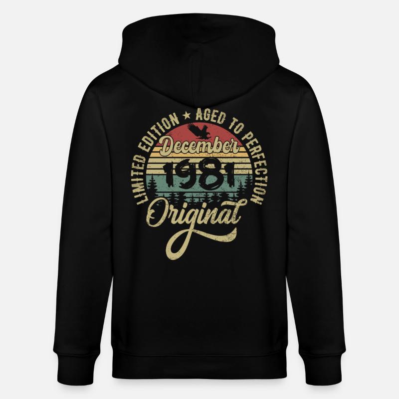 Dezember 1981 - Legende Seit Dezember 1981 - Stanley/Stella Unisex Bio-Kapuzenjacke CULTIVATOR  - Schwarz