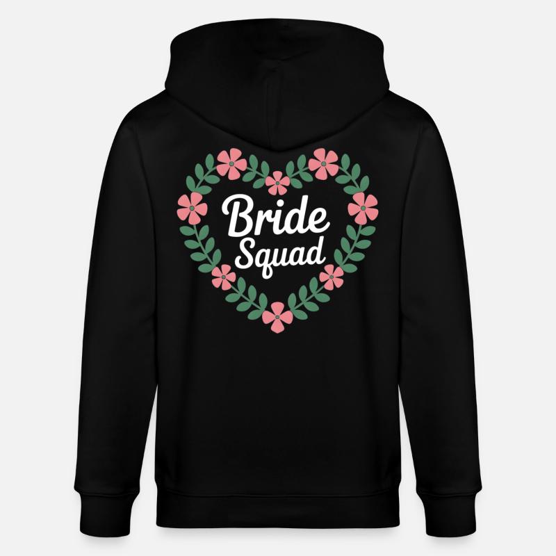 Bride Squad Fleur Coeur - Veste à capuche bio CULTIVATOR Stanley/Stella Unisexe - noir
