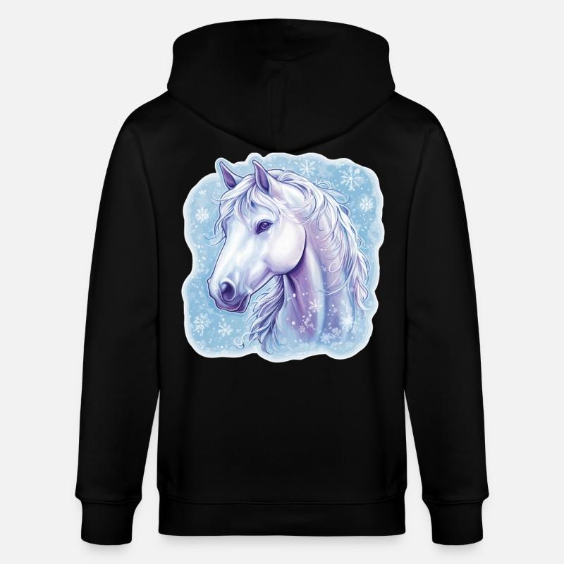Flocons de neige de cheval - Veste à capuche bio CULTIVATOR Stanley/Stella Unisexe - noir