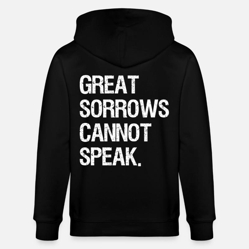 great sorrows cannot speak - Stanley/Stella CULTIVATOR  Unisex Organic Hooded Jacket - black