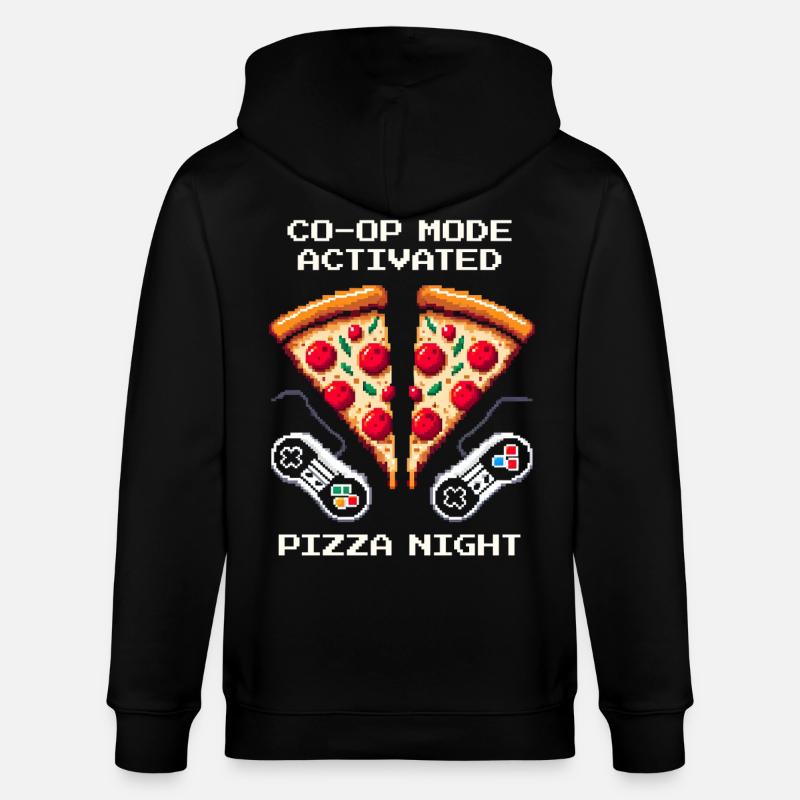Coop activé : Soirée pizza | Jeux multijoueurs - Veste à capuche bio CULTIVATOR Stanley/Stella Unisexe - noir