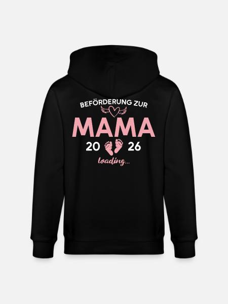 Mutter 2026 Schwangerschaftsankündigung Mama - Stanley/Stella Unisex Bio-Kapuzenjacke CULTIVATOR  - Schwarz