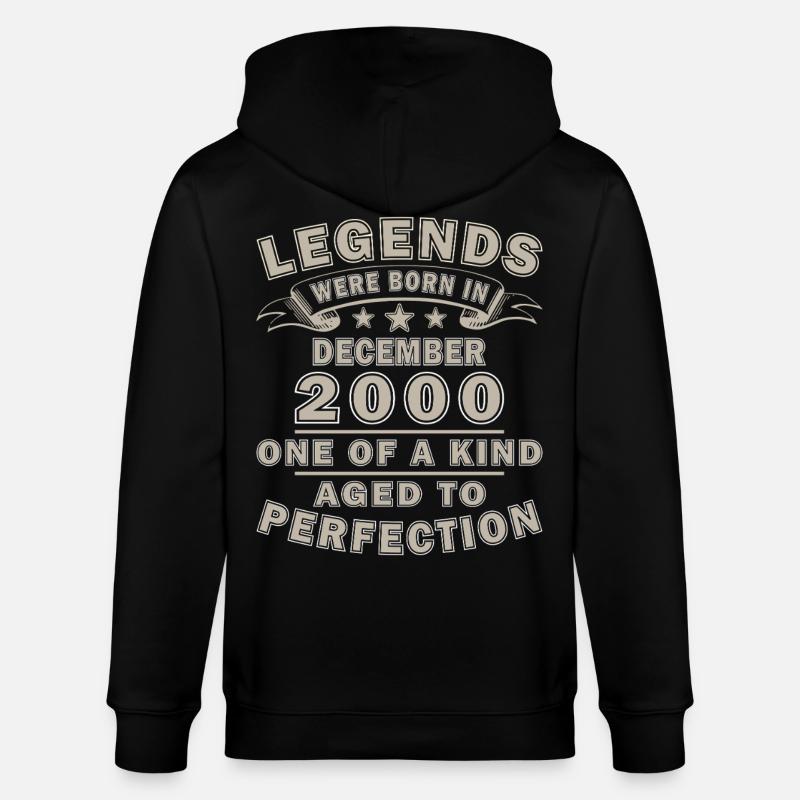 Dezember 2000 Dezember Jubiläum Dezember 2000 - Stanley/Stella Unisex Bio-Kapuzenjacke CULTIVATOR  - Schwarz