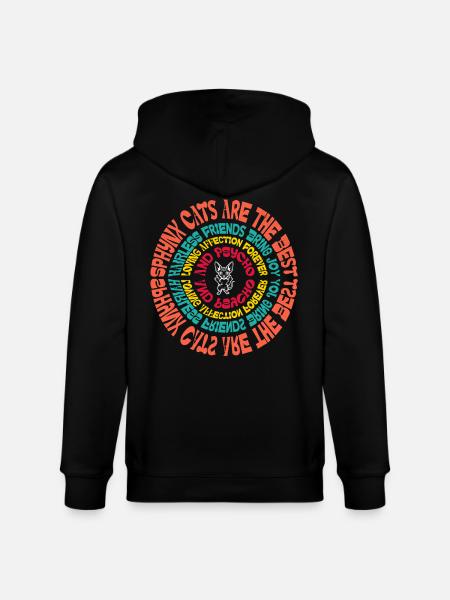 Sphynx Cat Mandala Funny Sayings Sarcastic Humor - Stanley/Stella CULTIVATOR Unisex Organic Hooded Jacket - black