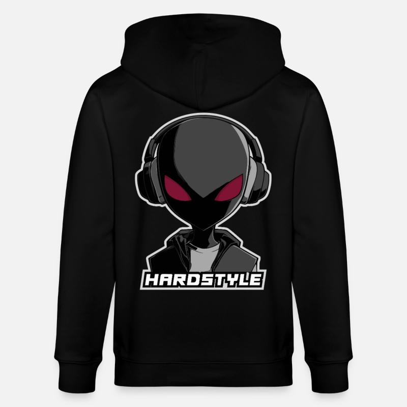 Hardstyle Alien – Conception musicale au casque - Veste à capuche bio CULTIVATOR Stanley/Stella Unisexe - noir