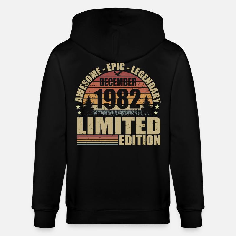 Dezember 1982 - Limitierte Auflage Dezember 1982 - Stanley/Stella Unisex Bio-Kapuzenjacke CULTIVATOR  - Schwarz