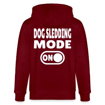 Dog Sledding Mode ON - Sled Dog - Stanley/Stella CULTIVATOR  Unisex Organic Hooded Jacket - burgundy - Back - Anna (173cm)