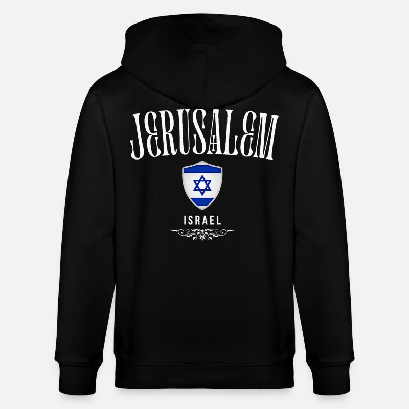 Souvenir de Jérusalem, j'aime Jérusalem - Veste à capuche bio CULTIVATOR Stanley/Stella Unisexe - noir