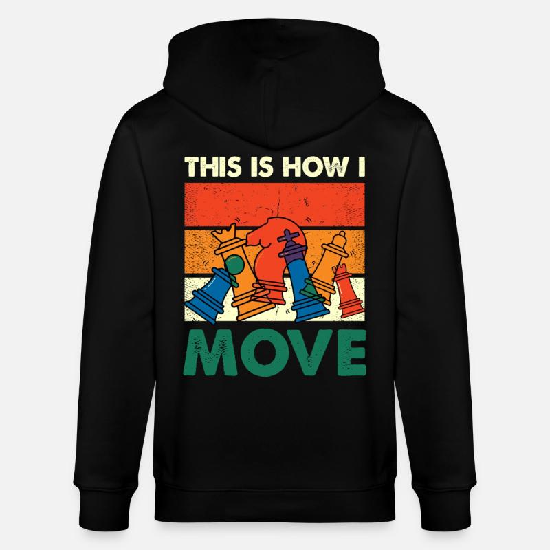 Bunte Schachfiguren Move - Stanley/Stella Unisex Bio-Kapuzenjacke CULTIVATOR  - Schwarz