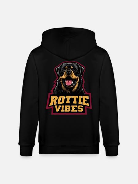 Rottweiler Head Rottie Vibes - Stanley/Stella CULTIVATOR  Unisex Organic Hooded Jacket - black