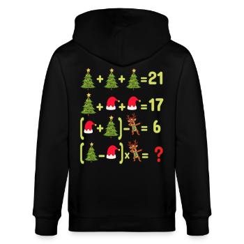 Funny Christmas Math Teacher kids Christmas Humor - Stanley/Stella CULTIVATOR  Unisex Organic Hooded Jacket - black - Back - Anna (173cm)