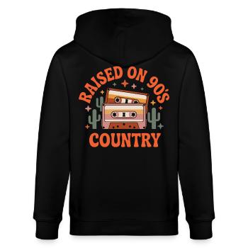 Kassetten-Hip-Hop-Tape, aufgewachsen im R&B der 90er - Stanley/Stella Unisex Bio-Kapuzenjacke CULTIVATOR  - Schwarz - Hinten - Anna (173cm)