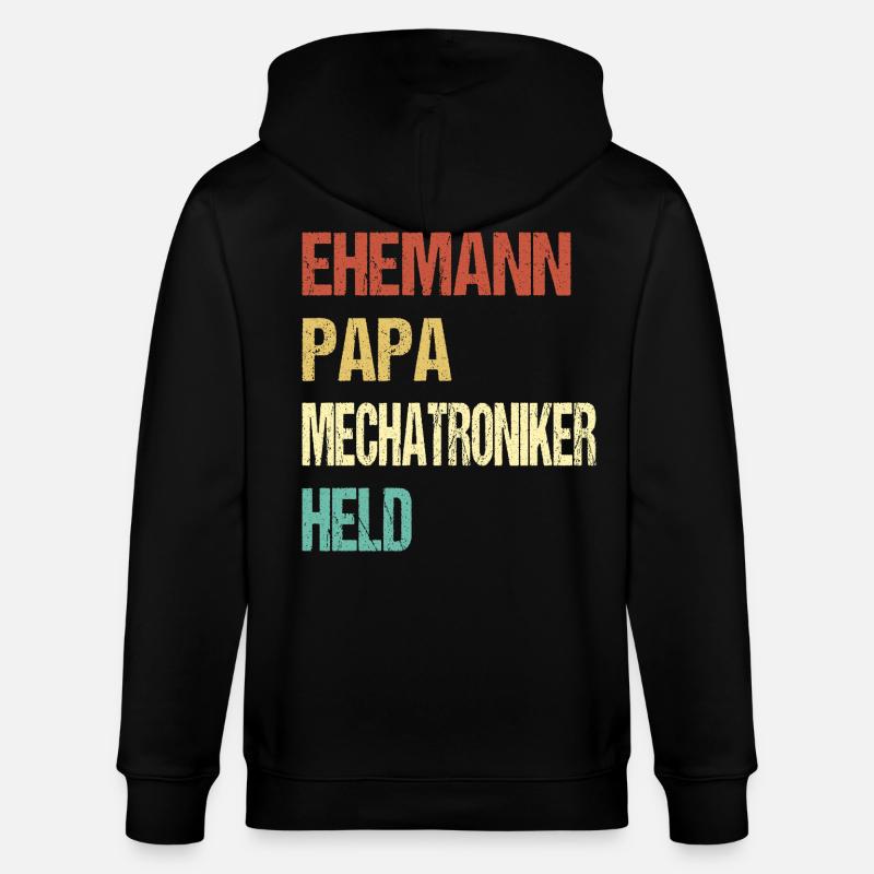 Technicien en mécatronique Papa - Veste à capuche bio CULTIVATOR Stanley/Stella Unisexe - noir