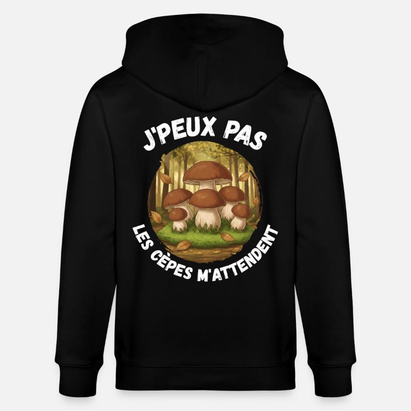 j'peux pas les cèpes m'attendent - Veste à capuche bio CULTIVATOR Stanley/Stella Unisexe - noir