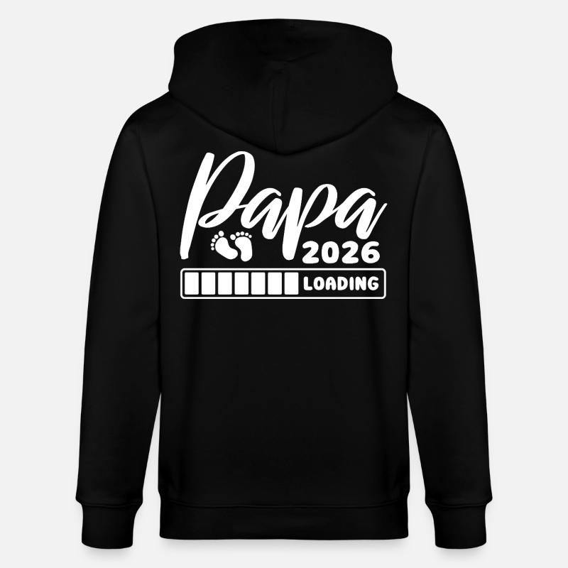 Papa 2026 loading - Schwangerschaft - Geschenk - Stanley/Stella Unisex Bio-Kapuzenjacke CULTIVATOR - Schwarz
