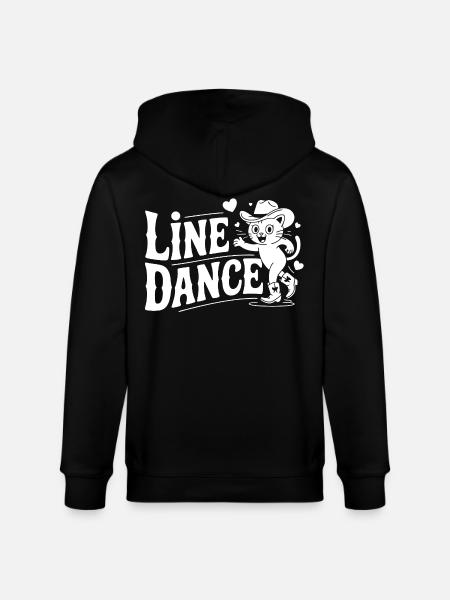 Line Dance Cat Silhouette - Stanley/Stella CULTIVATOR  Unisex Organic Hooded Jacket - black