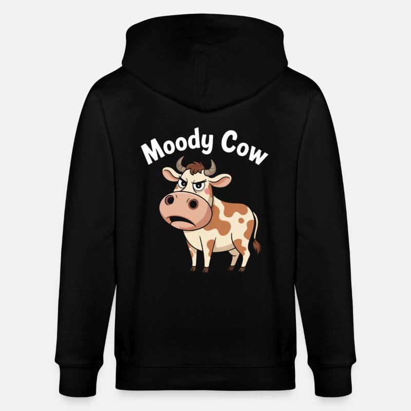 Vache d’Humeur – Agacée, mais gentille - Veste à capuche bio CULTIVATOR Stanley/Stella Unisexe - noir