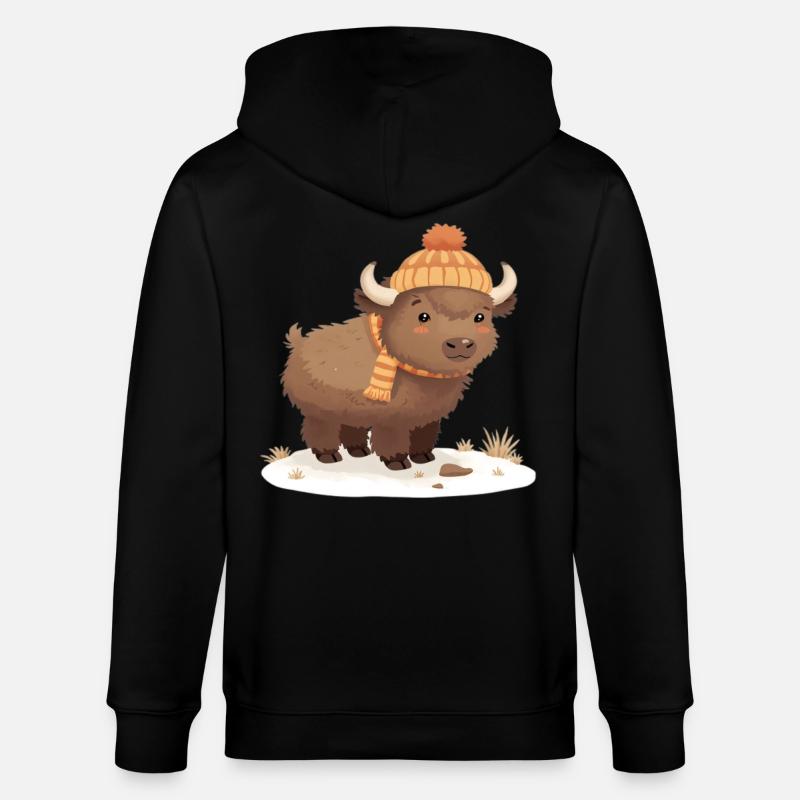 Bison d’hiver avec coiffe - Veste à capuche bio CULTIVATOR Stanley/Stella Unisexe - noir