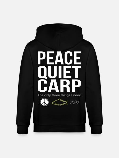 Peace, Tranquility, Carp, Fishing, Fun - Stanley/Stella CULTIVATOR Unisex Organic Hooded Jacket - black