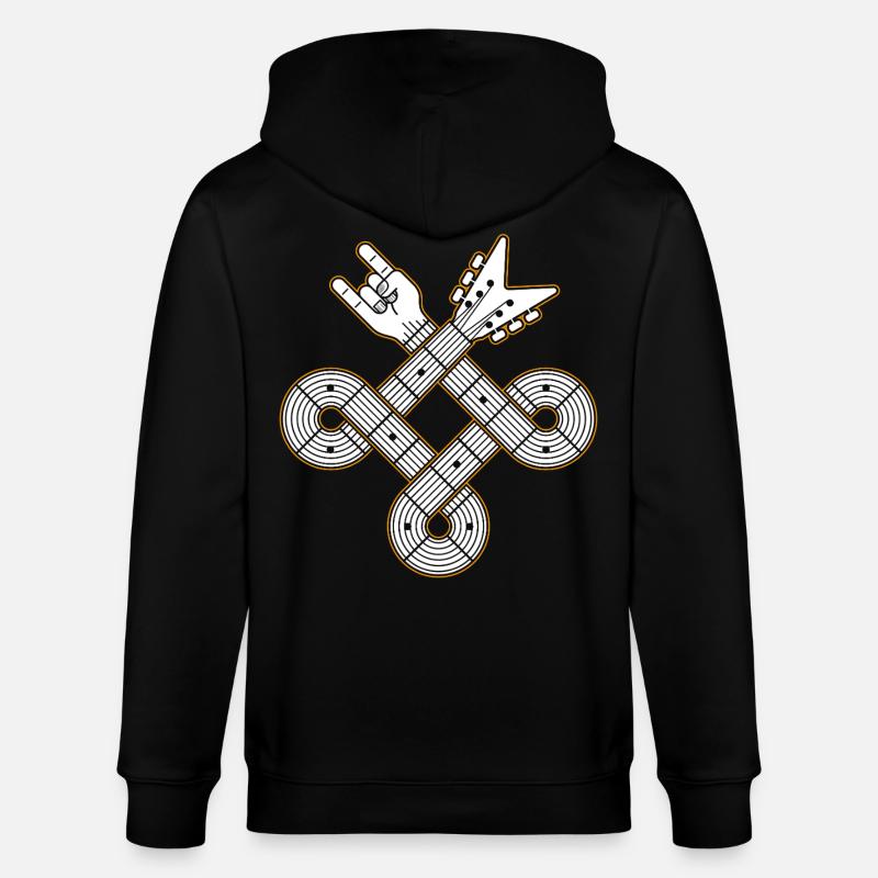 Nœud celtique de guitare entrelacée - Veste à capuche bio CULTIVATOR Stanley/Stella Unisexe - noir