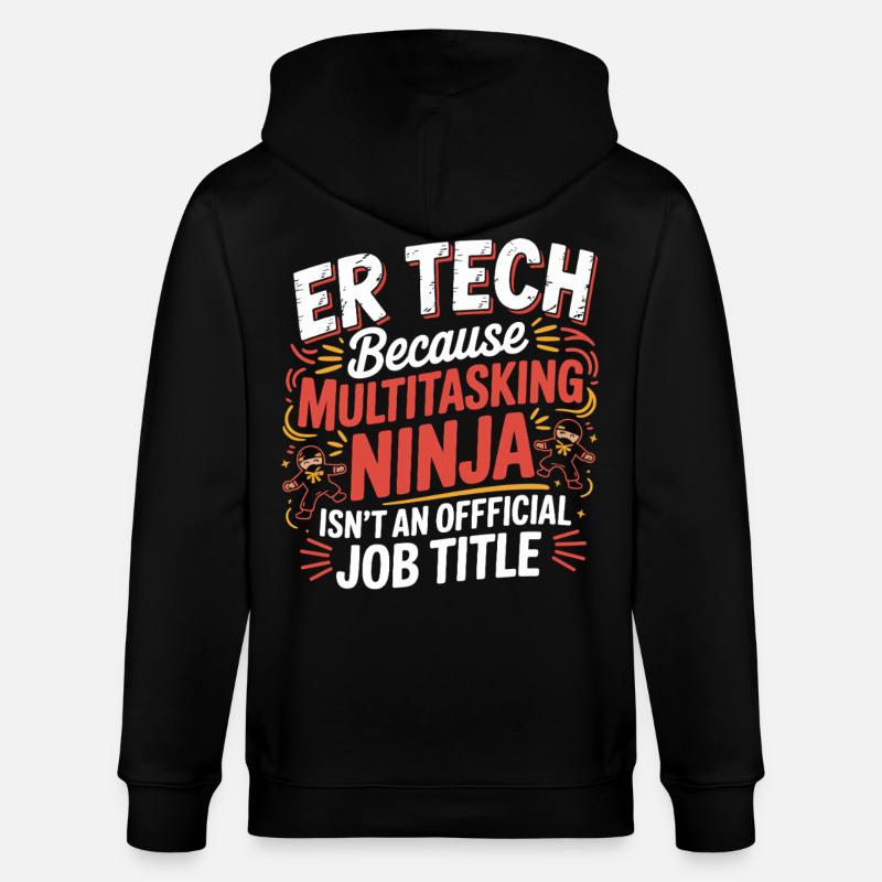 Tech Ninja: Multitasking Humor - Stanley/Stella CULTIVATOR  Unisex Organic Hooded Jacket - black