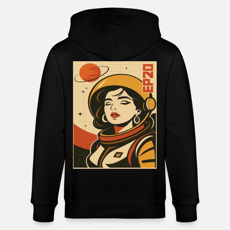 Astronaut Retro Space Comic - Veste à capuche bio CULTIVATOR Stanley/Stella Unisexe - noir