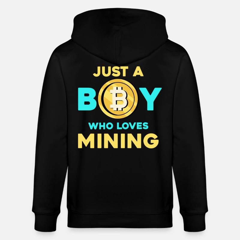 Krypto Mining Junge – Bitcoin Leidenschaft - Stanley/Stella Unisex Bio-Kapuzenjacke CULTIVATOR  - Schwarz