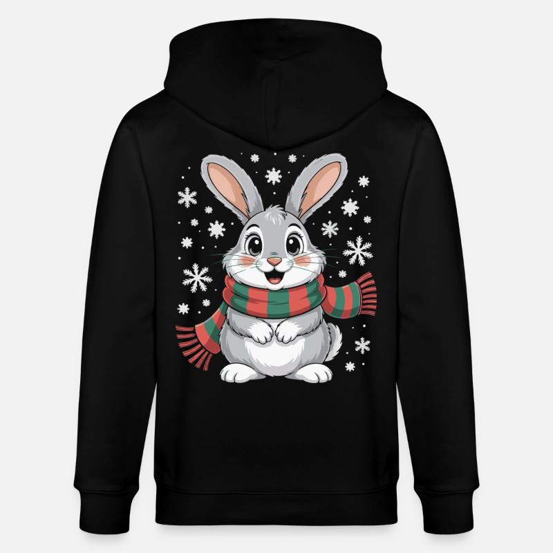 Lapin d’hiver avec écharpe - Veste à capuche bio CULTIVATOR Stanley/Stella Unisexe - noir